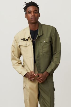 FILA Kalyke Jackets Olive / Grey / Black,Mens Clothing | CA.CNXSLH024